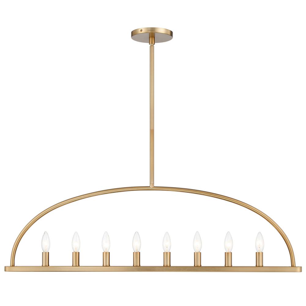 Abbott 8 Light Vibrant Gold Linear Chandelier : 2KX96 | J. Landon