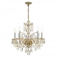  1005-PB-CL-SAQ - Traditional Crystal 5 Light Spectra Crystal Polished Brass Chandelier