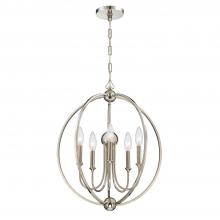  2247-PN_NOSHADE - Libby Langdon Sylvan 5 Light Polished Nickel Chandelier