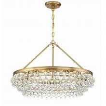  275-VG - Calypso 6 Light Crystal Teardrop Vibrant Gold Chandelier