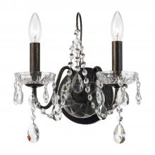  3022-EB-CL-S - Butler 2 Light Swarovski Strass Crystal English Bronze Sconce