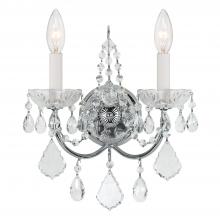  3222-CH-CL-S - Imperial 2 Light Swarovski Strass Crystal Polished Chrome Sconce