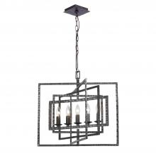  336-RS - Capri 5 Light Raw Steel Chandelier