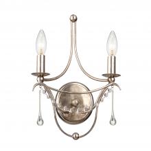  422-SA - Metro 2 Light Antique Silver Sconce