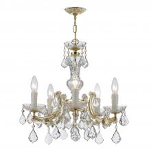  4376-GD-CL-S - Maria Theresa 5 Light Swarovski Strass Crystal Gold Chandelier