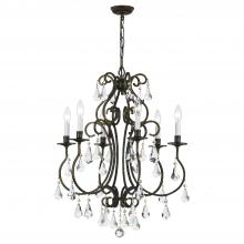  5016-EB-CL-MWP - Ashton 6 Light Hand Cut Crystal English Bronze Chandelier