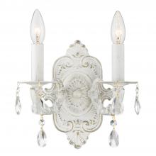  5022-AW-CL-SAQ - Paris Market 2 Light Spectra Crystal Antique White Sconce