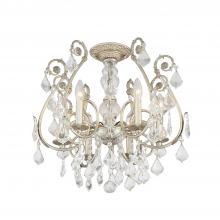  5115-OS-CL-MWP_CEILING - Regis 6 Light Hand Cut Crystal Olde Silver Semi Flush Mount