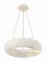  535-MT - Broche 6 Light Matte White Chandelier