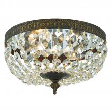  710-EB-CL-MWP - Crystorama 2 Light Hand Cut Crystal English Bronze Flush Mount