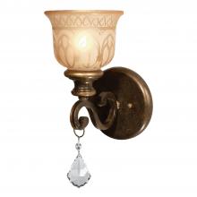  7501-BU-CL-SAQ - Norwalk 1 Light Spectra Crystal Bronze Umber Sconce