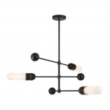  CAP-8513-MK-TG - Brian Patrick Flynn Capsule 3 Light LED Matte Black + Textured Gold Chandelier