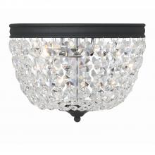  NOL-312-BF-CL-MWP - Nola 2 Light Black Forged Flush Mount