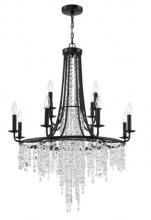  GAB-B7312-MK - Gabrielle 12 Light Matte Black Chandelier