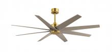  AN-BRBR-GA-64 - Ariella 8-blade ceiling fan in Brushed Brass and Gray Ash Tone blades