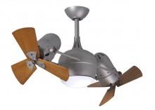 Matthews Fan Company DGLK-BN-WD - Dagny 360° double-headed rotational ceiling fan with light kit in Brushed Nickel finish with soli