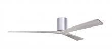  IR3H-BN-BW-72 - Irene-3H three-blade flush mount paddle fan in Brushed Nickel finish with 72” solid barn wood to