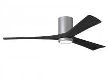  IR3HLK-BN-BK-60 - Irene-3HLK three-blade flush mount paddle fan in Brushed Nickel finish with 60” solid matte blac