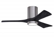  IR3HLK-BP-BK-42 - Irene-3HLK three-blade flush mount paddle fan in Brushed Pewter finish with 42” Matte Black tone