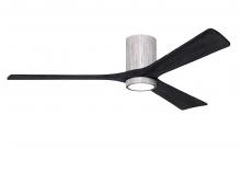  IR3HLK-BW-BK-60 - Irene-3HLK three-blade flush mount paddle fan in Barn Wood finish with 60” solid matte black woo