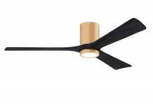  IR3HLK-LM-BK-60 - Irene-3HLK three-blade flush mount paddle fan in Brushed Pewter finish with 60” solid walnut ton