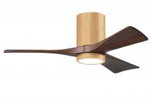  IR3HLK-LM-WA-42 - Irene-3HLK three-blade flush mount paddle fan in Brushed Pewter finish with 42” solid walnut ton