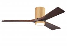  IR3HLK-LM-WA-52 - Irene-3HLK three-blade flush mount paddle fan in Brushed Pewter finish with 52” solid walnut ton