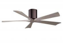  IR5H-BB-GA-52 - Irene-5H three-blade flush mount paddle fan in Brushed Bronze finish with 52” Gray Ash tone blad