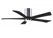  IR5HLK-CR-BK-52 - IR5HLK five-blade flush mount paddle fan in Polished Chrome finish with 52” solid matte black wo