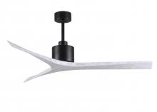  MW-BK-MWH-60 - Mollywood 6-speed contemporary ceiling fan in Matte Black finish with 60” solid matte white wood