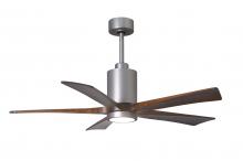  PA5-BN-WA-52 - Patricia-5 five-blade ceiling fan in Brushed Nickel finish with 52” solid walnut tone blades and