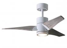  SJ-WH-BW-42 - Super Janet three-blade ceiling fan in Gloss White finish with 42” solid barn wood tone blades a