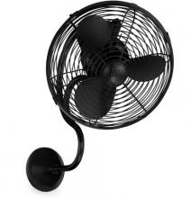  ME-BK - Melody 3-speed oscillating wall-mounted Art Nouveau style fan in matte black finish.