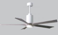  PA5-WH-BW-60 - Patricia-5 five-blade ceiling fan in Gloss White finish with 60” solid barn wood tone blades and