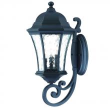  3611BK - Waverly Collection Wall-Mount 3-Light Outdoor Matte Black Light Fixture