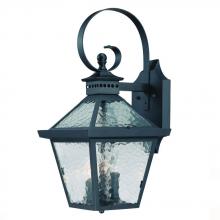  7672BK - Bay Street Collection Wall-Mount 3-Light Outdoor Matte Black Light Fixture