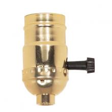  80/1158 - 3-Way (2 Circuit) Turn Knob Socket With Removable Knob; 1/8 IPS; Aluminum; Brite Gilt Finish; 250W;