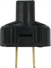  90/1116 - Attachment Plug With Terminal Screws; Black Finish; Non Polarized; 18/2-SVT Round Wire; 15A; 125V