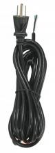  90/2210 - 12 Foot 18/3 SVT 105C Heavy Duty Cord Set; Black Finish; 50 Carton; 3 Prong Molded Plug; Stripped