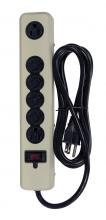  91/232 - 6 Outlet Surge Strip; 6 Foot 14/3 SJT With Straight Plug; 300 Joules; 15A-120V; 1875W