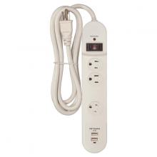  91/236 - 3 Outlet Surge Strip; 6 Foot 14/3 SJT With Straight Plug; 450 Joules; 15A-120V; 1800W