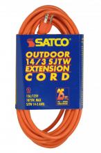  93/5008 - 25 Foot Orange Heavy Duty Outdoor Extension Cord; 14/3 Ga. SJTW-3 Orange Cord With Sleeve; 15A-125V;