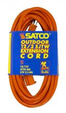  93/5017 - 25 Foot Orange Heavy Duty Outdoor Extension Cord; 12/3 Ga. SJTW-3 Orange Cord With Sleeve; 15A-125V;