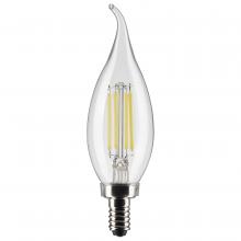  S21305 - 5.5 Watt CA10 LED; Clear; Candelabra base; 90 CRI; 3000K; 120 Volt