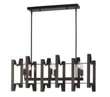  4000-34BRZ - 6 Light Linear Chandelier