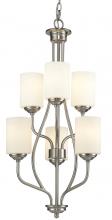  434-6-BN - 6 Light Chandelier