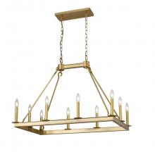  482-10L-OBR - 10 Light Linear Chandelier