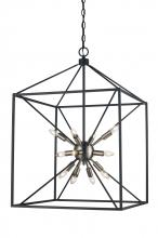  10809 BN/BK - 12LT PENDANT SPUTNIK CAGE-BN/B