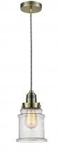  100AB-10BW-2H-AB-G184 - Winchester - 1 Light - 8 inch - Antique Brass - Cord hung - Mini Pendant