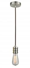  100SN-10BR-5SN - Gatsby - 1 Light - 2 inch - Satin Nickel - Cord hung - Mini Pendant